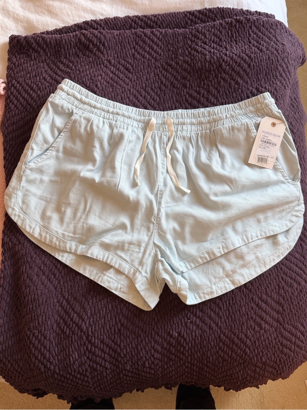 Billabong Light Blue Drawstring Athletic Shorts